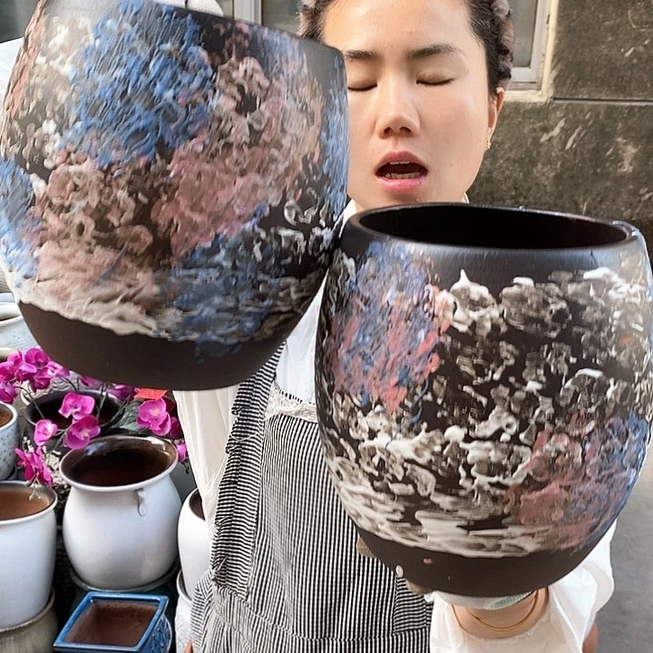 紫砂花盆正品口16高21