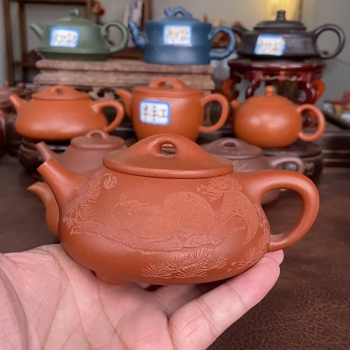 黄***佳茶壶紫砂半手工红皮龙景舟石瓢