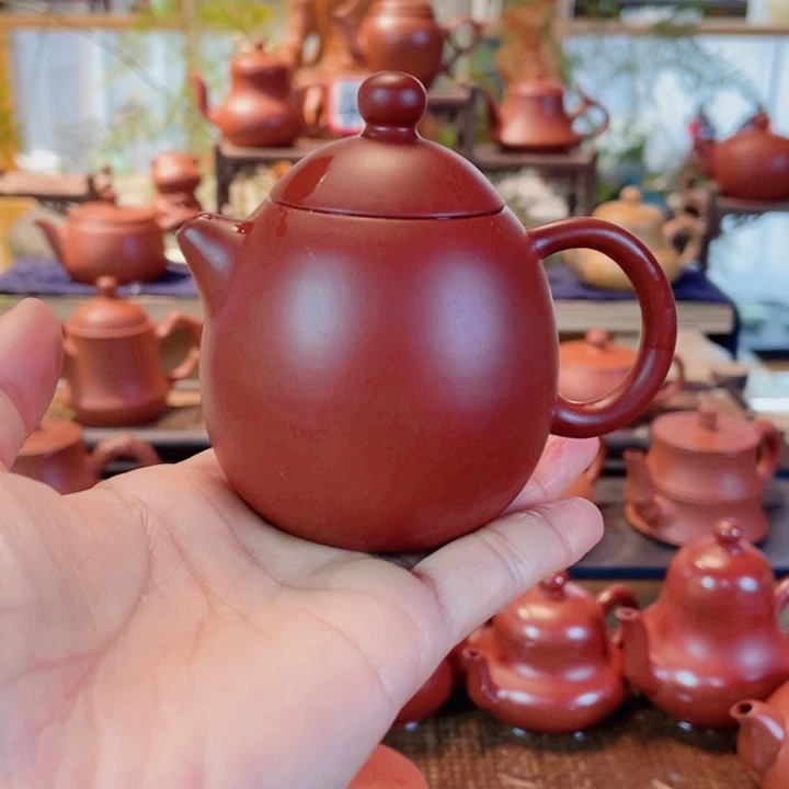 紫砂茶壶炒**?潮州手工龙蛋手拉壶