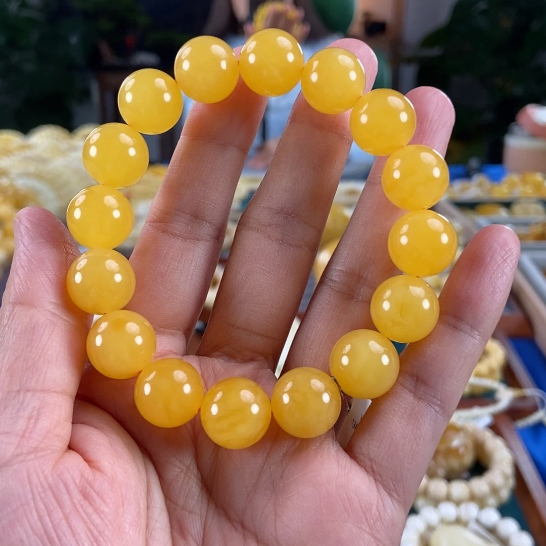 毛***2琥珀未镶嵌珠宝奇石13+鸡油红圆珠22.48