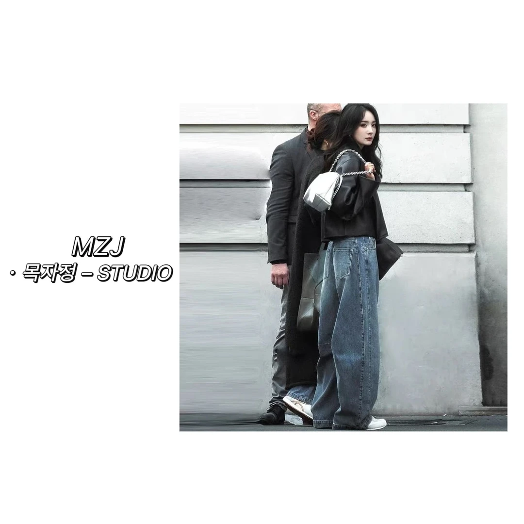 木子静-「Y幂同款牛仔裤」新款重工休闲梨形身材百搭牛仔裤-217