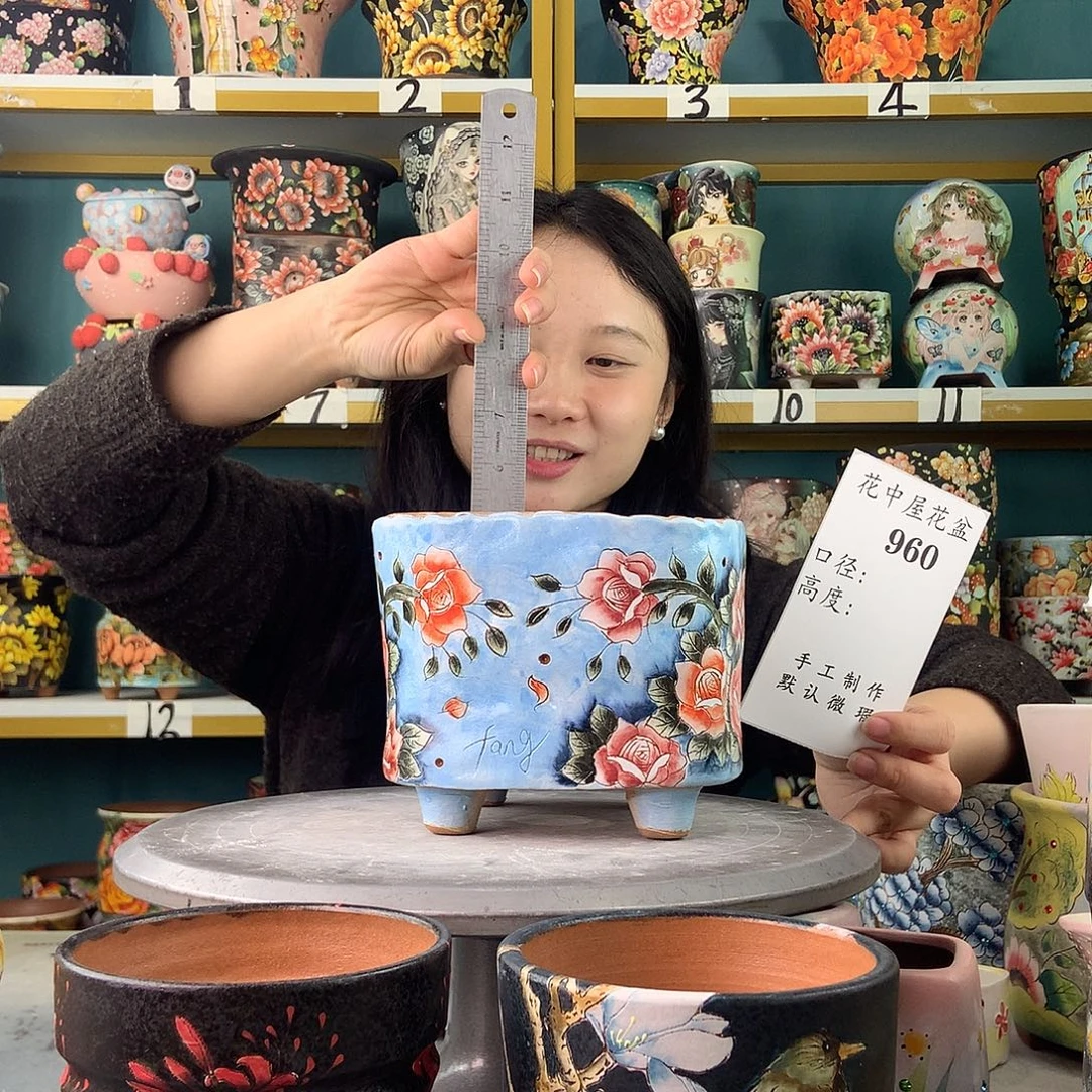 心***声陶景德镇手工花盆960