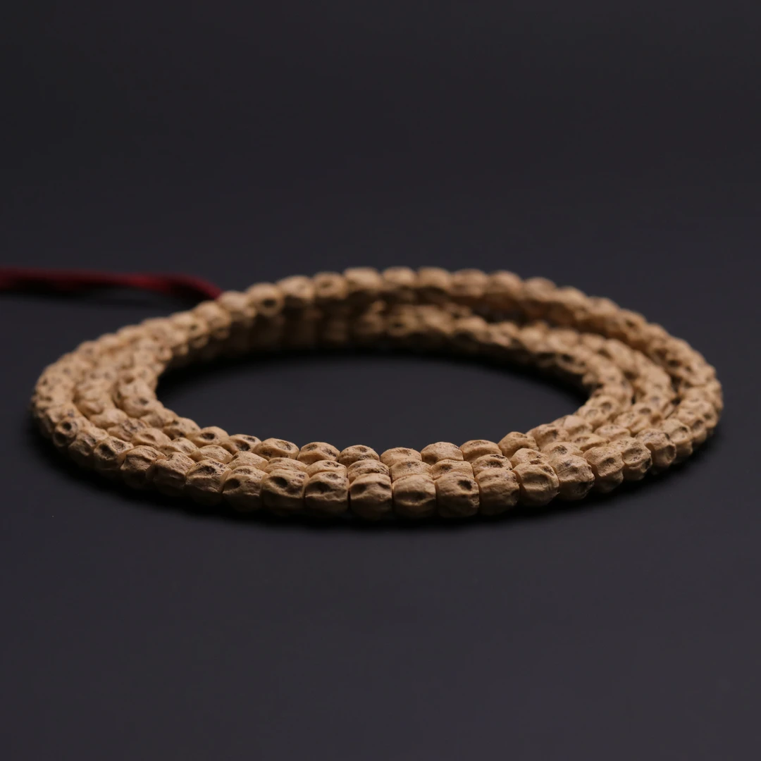 S6222【凝视】定制热振双坑粉皮鬼脸108柏香籽长串（送工具）