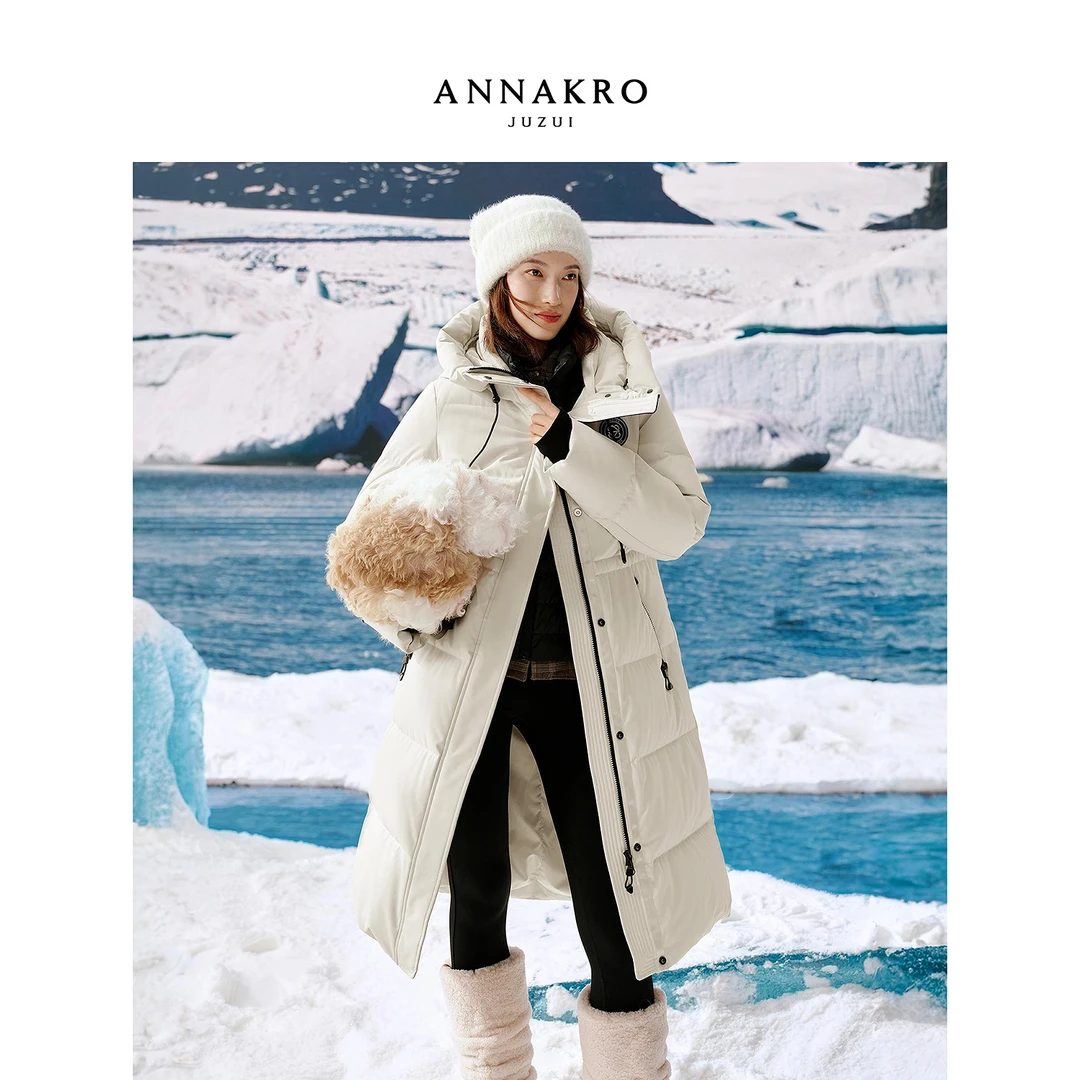 【极地冰原】玖姿安娜蔻KWFD03108运动休闲鹅绒羽绒服女2025冬新款