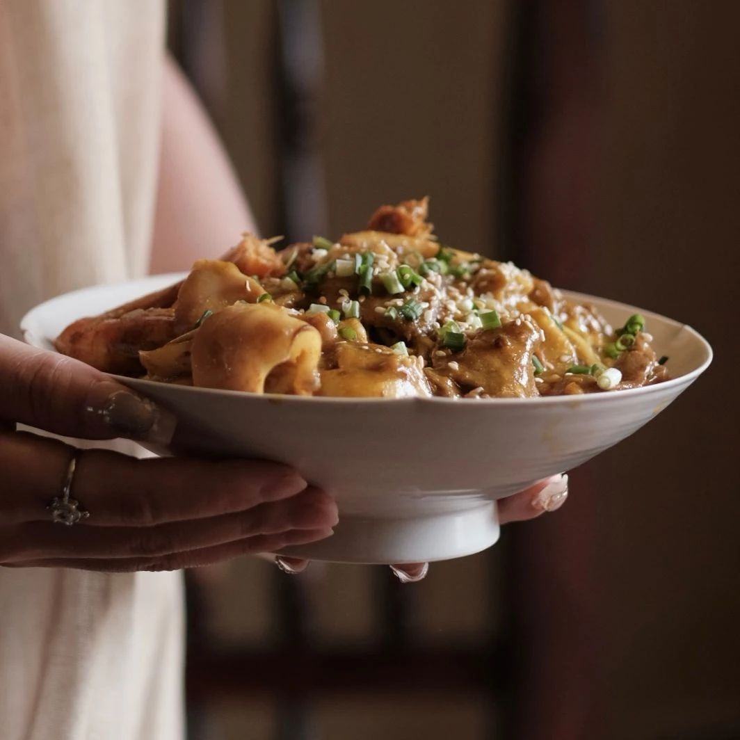 【半斋餐具新品】圆梦系列餐具 YM2400007花口深盘 直径20.5*4.6