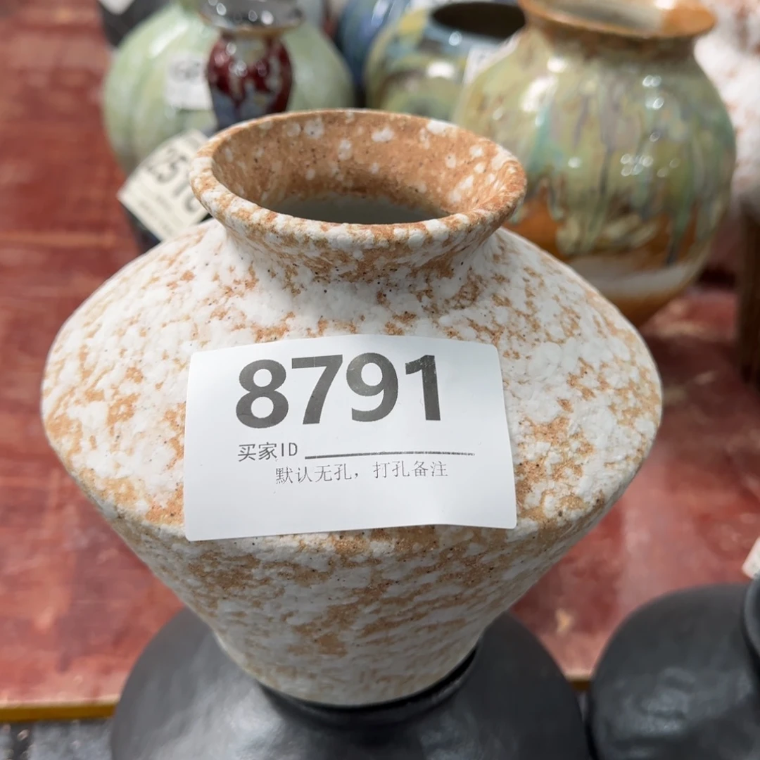 陶摆件景德镇高温花瓶编码8791高17口6默认无孔