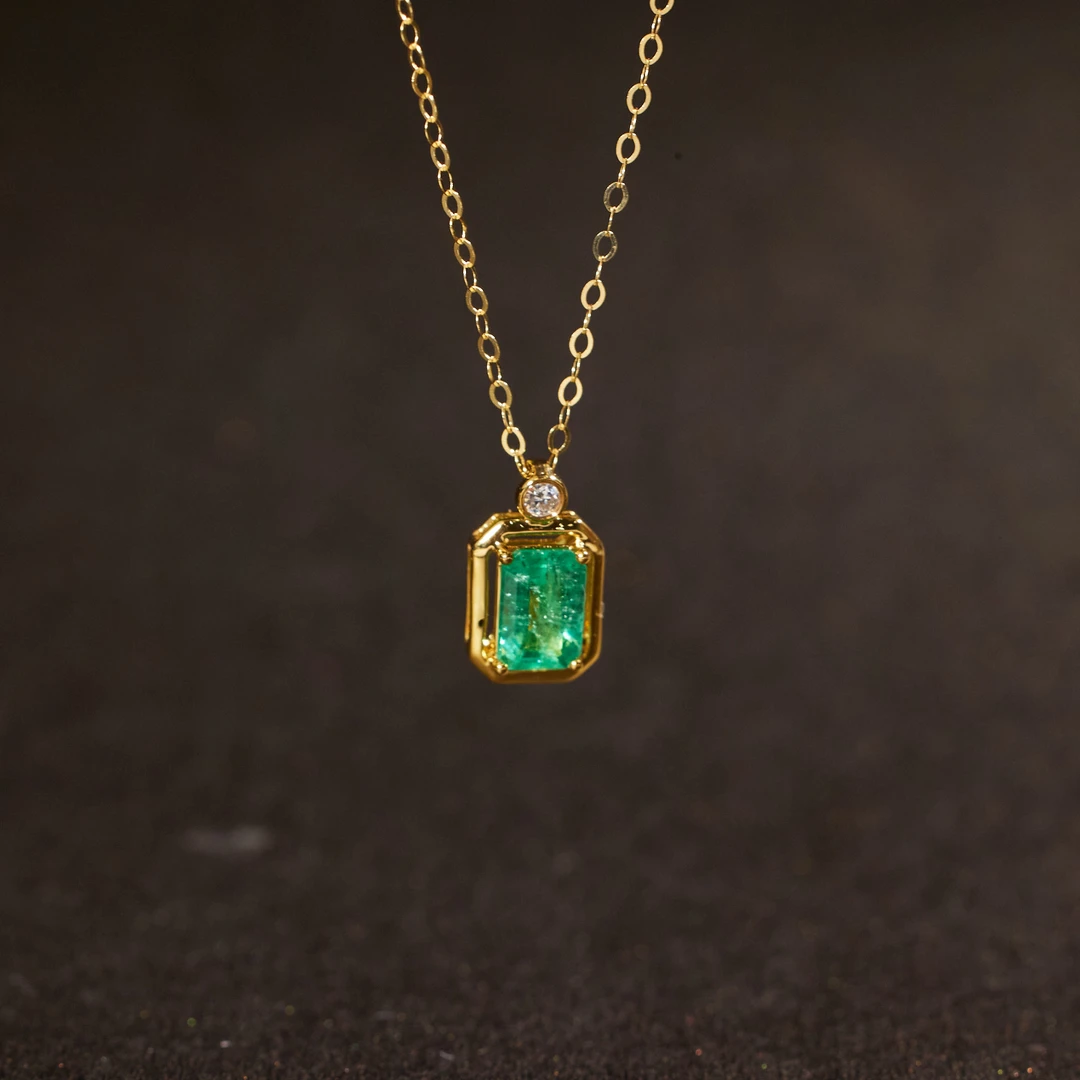 非遗好物分享【歪歪】祖母绿锁骨链*18K金镶嵌S2115