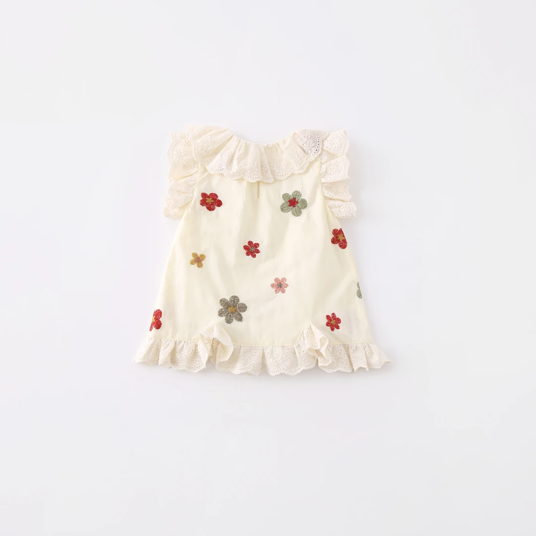 2025夏季新款女宝宝花朵裙子可爱无袖连衣裙