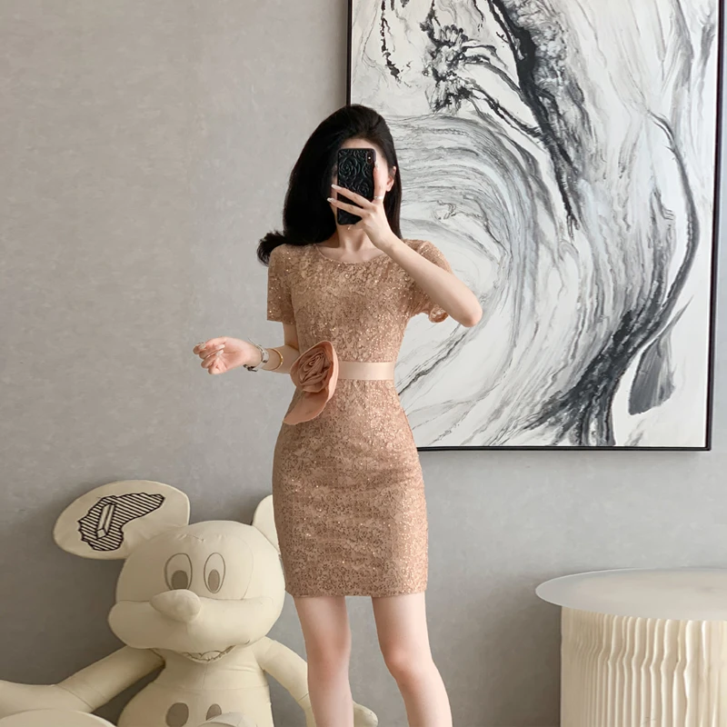 新款时尚气质法式性感包臀裙夏季显瘦蕾丝名媛优雅高级修身连衣裙