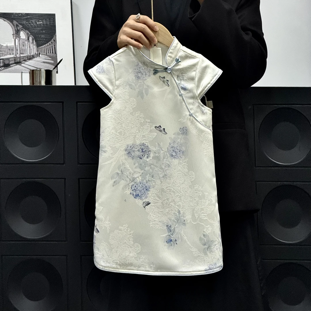 壹妈原创设计女童夏季薄款中国风旗袍连衣裙洋气新中式汉服风格
