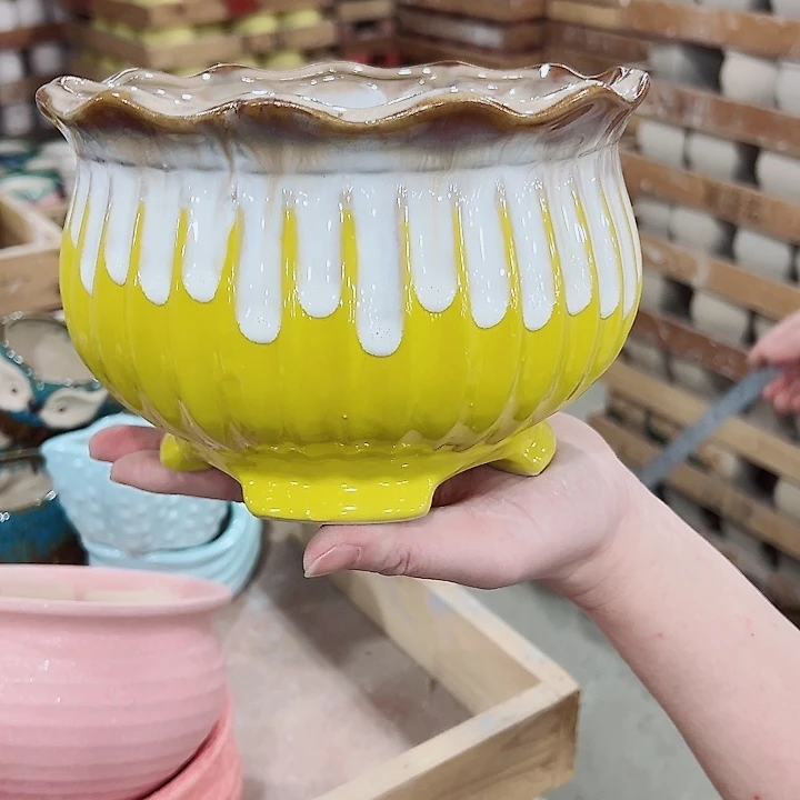 有孔，凑单福利满10元发货陶瓷多肉花盆！