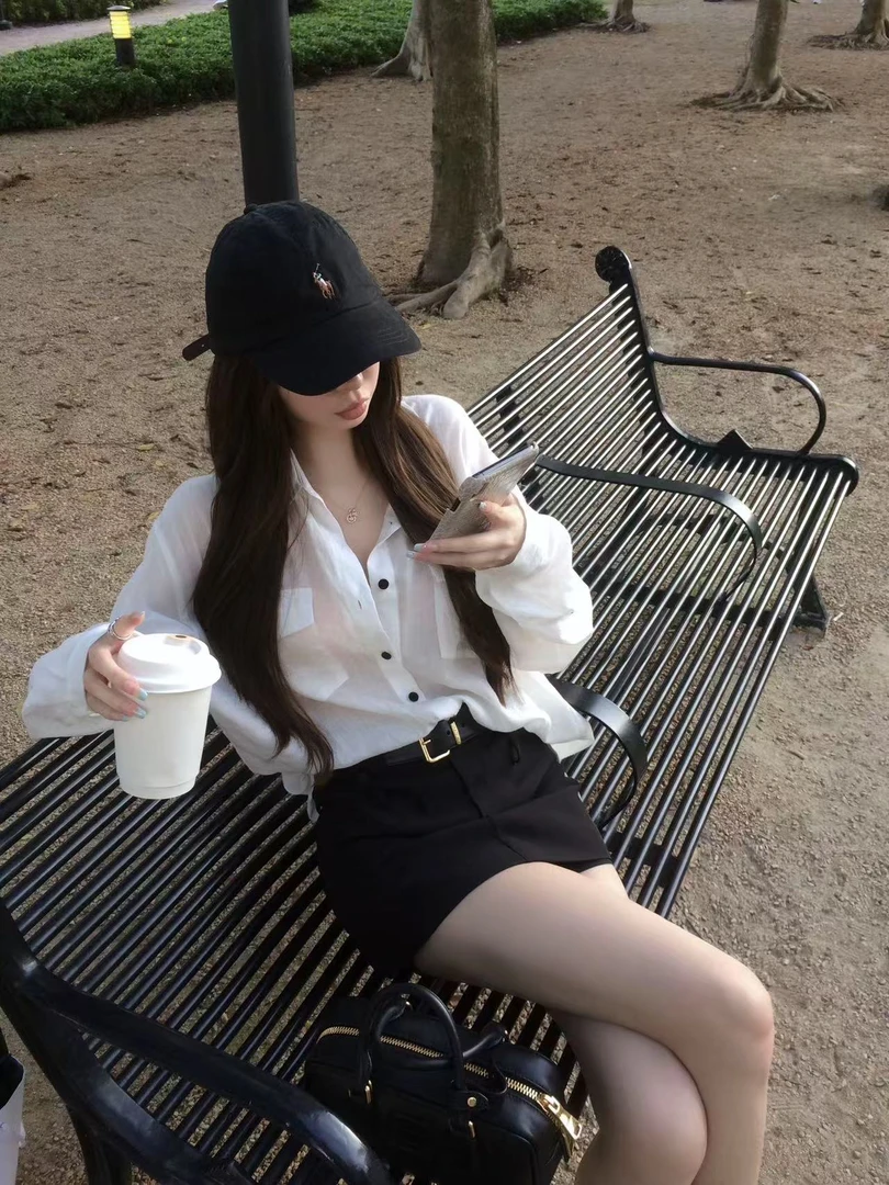 C21-3黑色“纯色”短裙（6093）