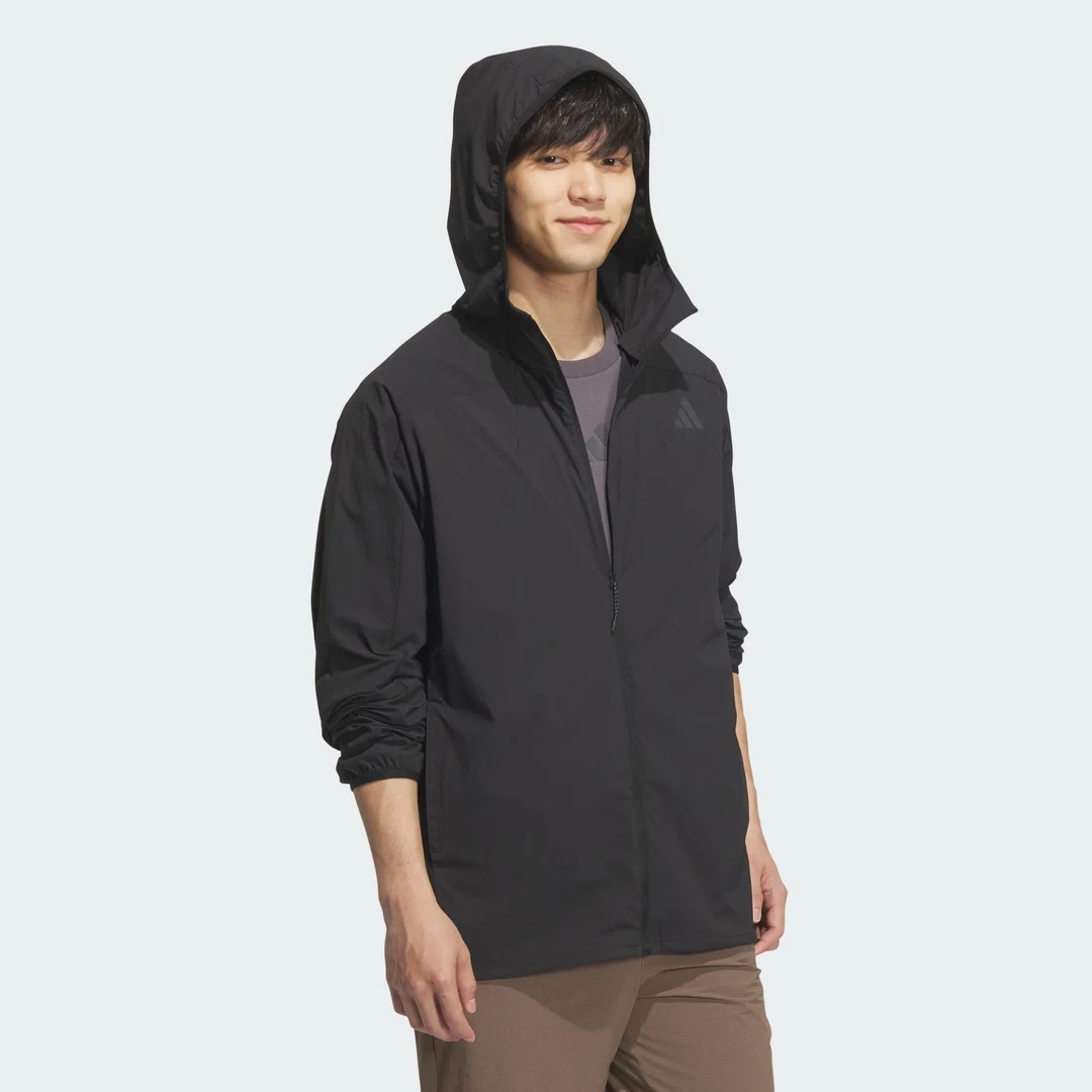 阿迪达斯凉感外套男装2025新款UPF100+防晒运动服休闲夹克 KB5157