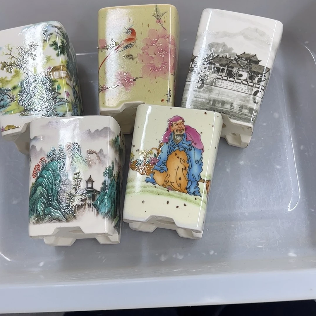 紫砂花盆红****s36号瑕疵5个6/7cm