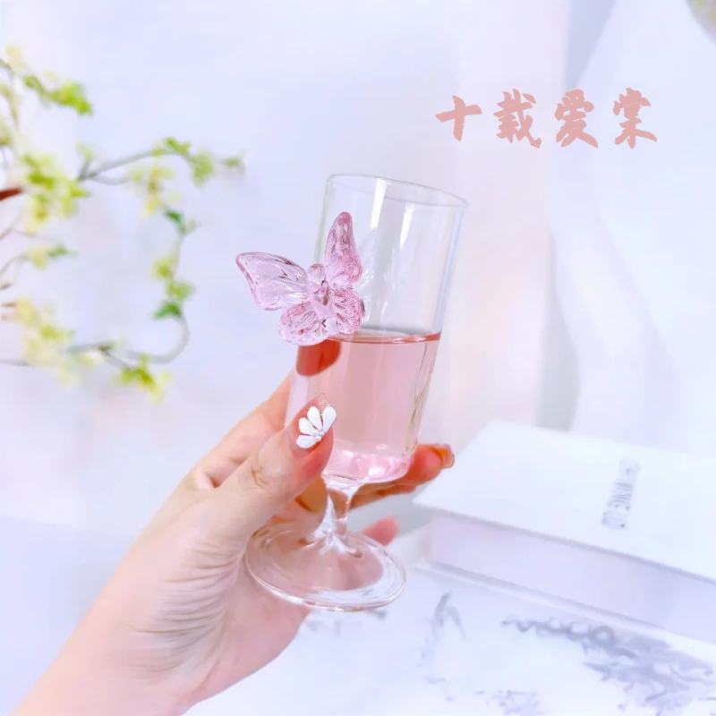 十载爱棠 玻璃高脚杯耐热玻璃松弛感绿茶杯茶艺品鉴杯茶饮猴魁杯