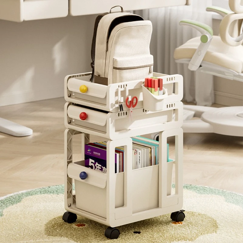 书包置物架落地桌底下小推车书本收纳架可移动放书包多层杂物神器