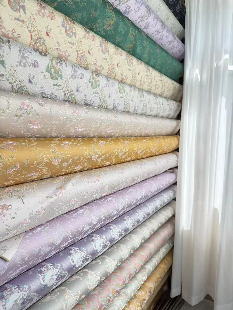 高端新中式国风宋锦香云纱绸服装面料