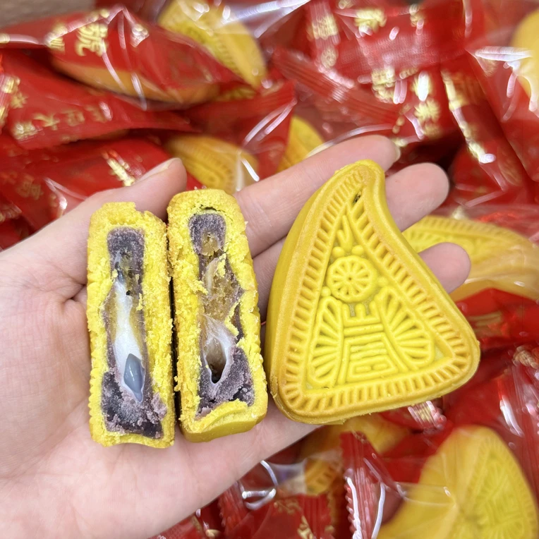 （12个）潮汕特产壳桃粿 紫薯雪媚娘夹心蛋黄馅糕点节日