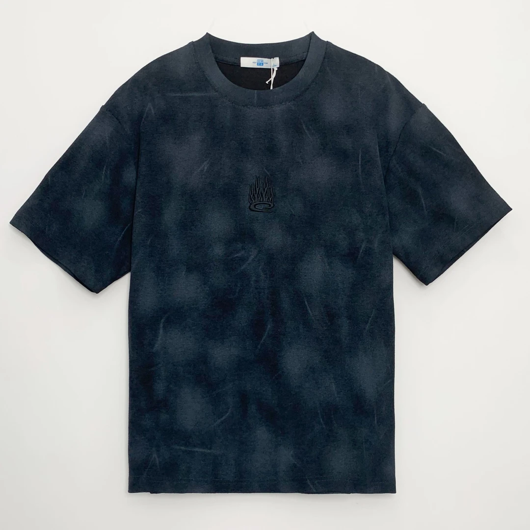 优装良品2025年男士夏款T恤时尚洗水复古做旧扎染微潮扩版5323