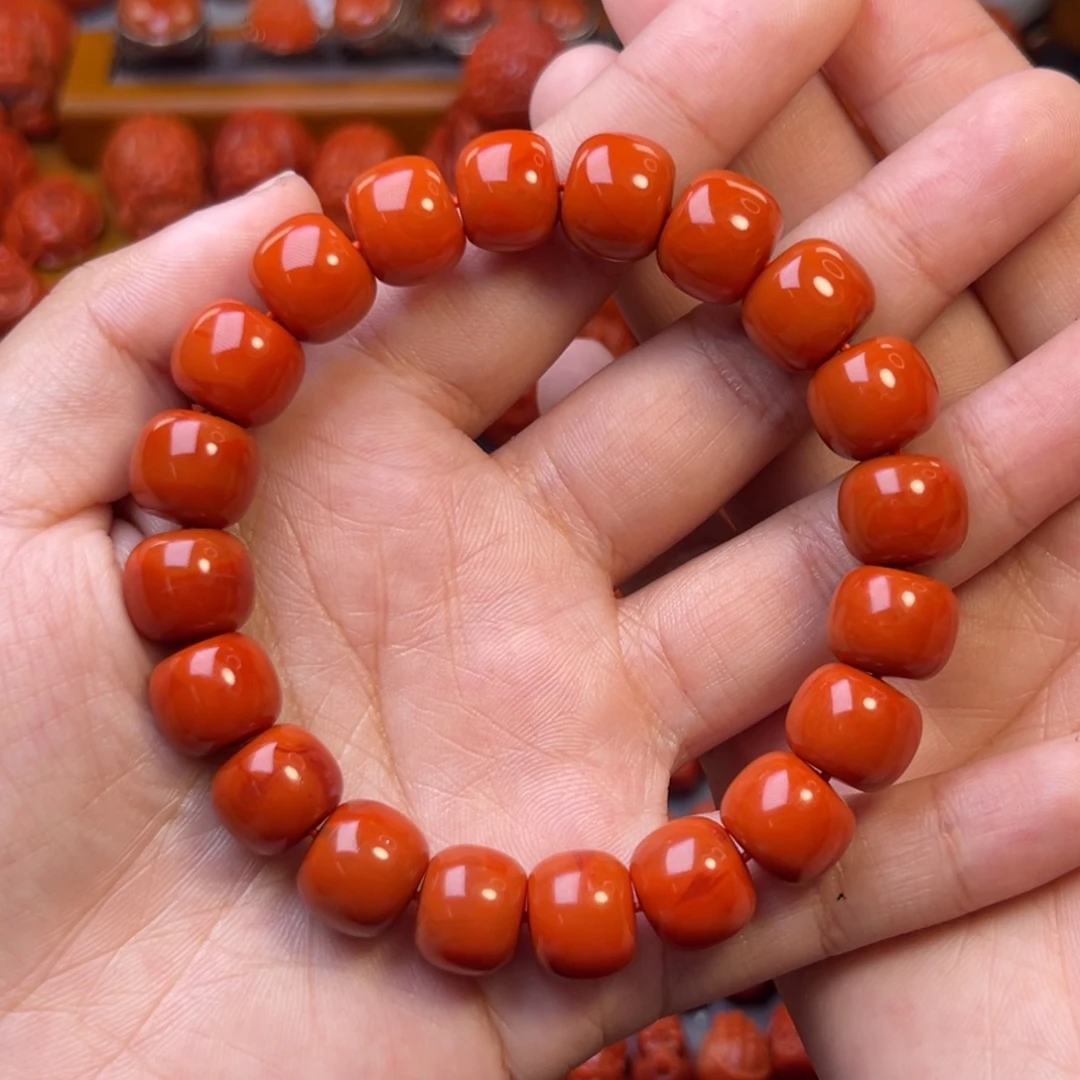 南红玛瑙未镶嵌川料瓦西12mm尺寸老型手串