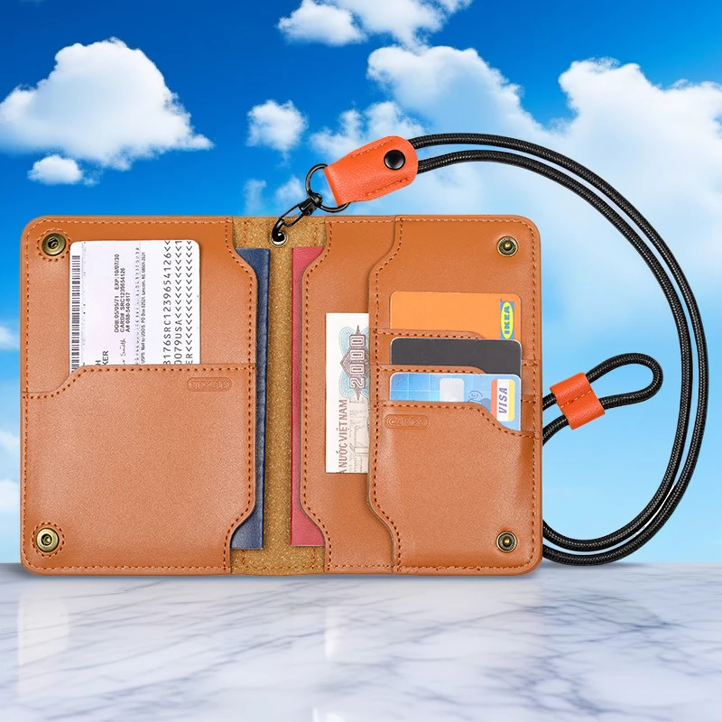 真皮多功能护照包出国出差多卡位证件包旅行证件收纳户外简约个性