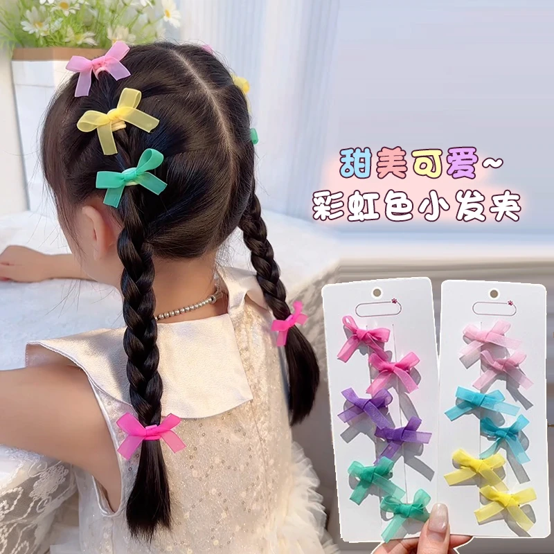 【梦蜜】女童夏多巴胺彩色果冻纱迷你蝴蝶结发夹发绳韩系甜美发卡