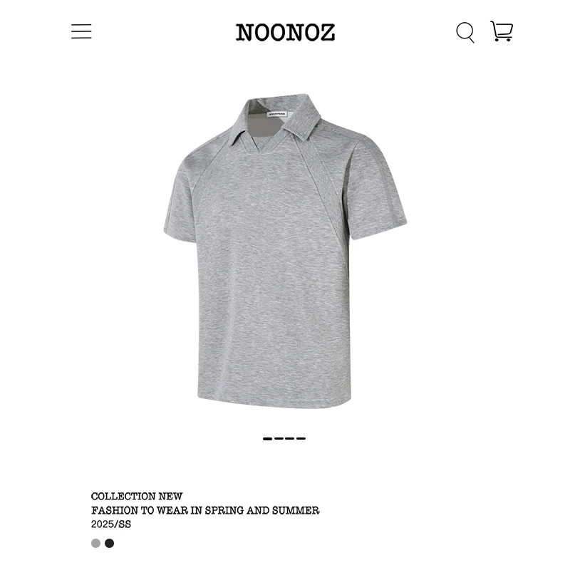 NOONOZ潮牌美式太空棉硬挺解构短袖POLO衫男夏季正肩显瘦T恤上衣