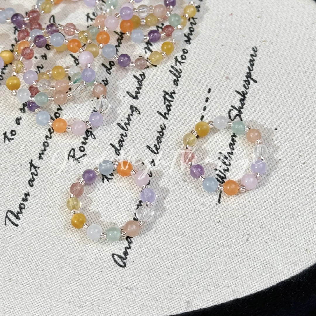 【多宝戒指】原创水晶串珠戒指弹力绳指环设计款