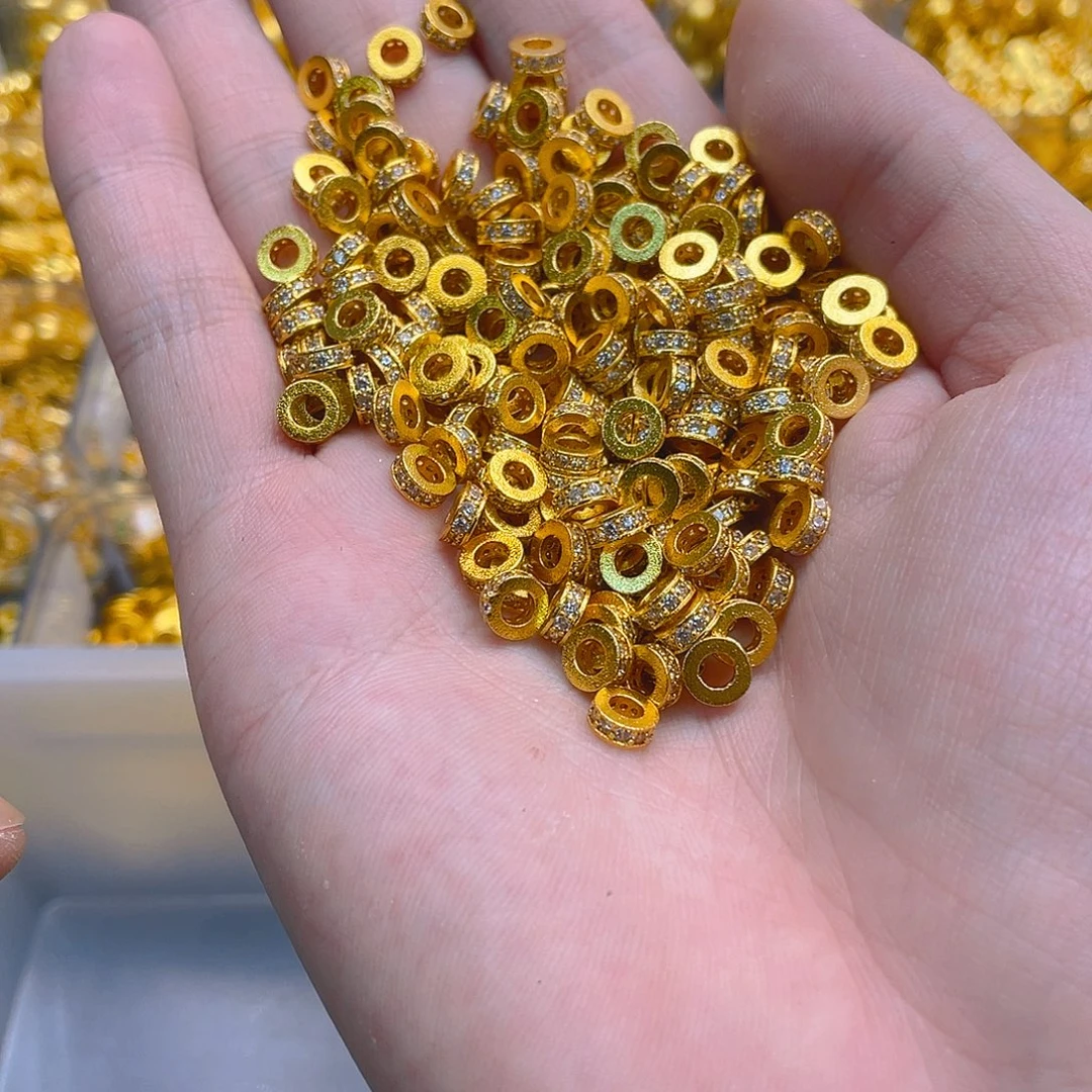 锆石铜合金镶嵌白色锆石隔片6mm10个