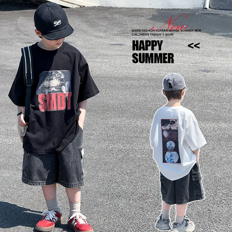 男童夏款短袖T恤潮酷夏季男童中大童儿童运动休闲半袖宽松潮流