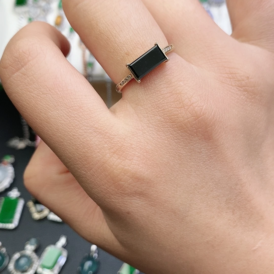 翡翠银S925镶嵌戒指