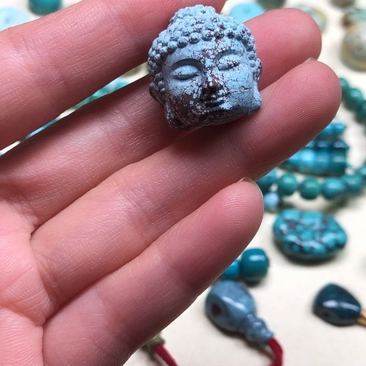 绿松石未镶嵌佛头19*20