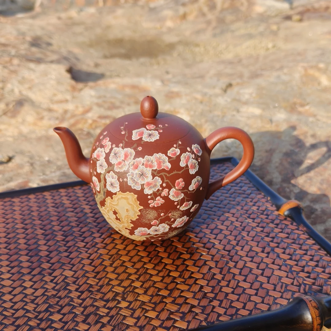 念一|芳华 大红袍美人肩紫砂壶精美手绘茶壶