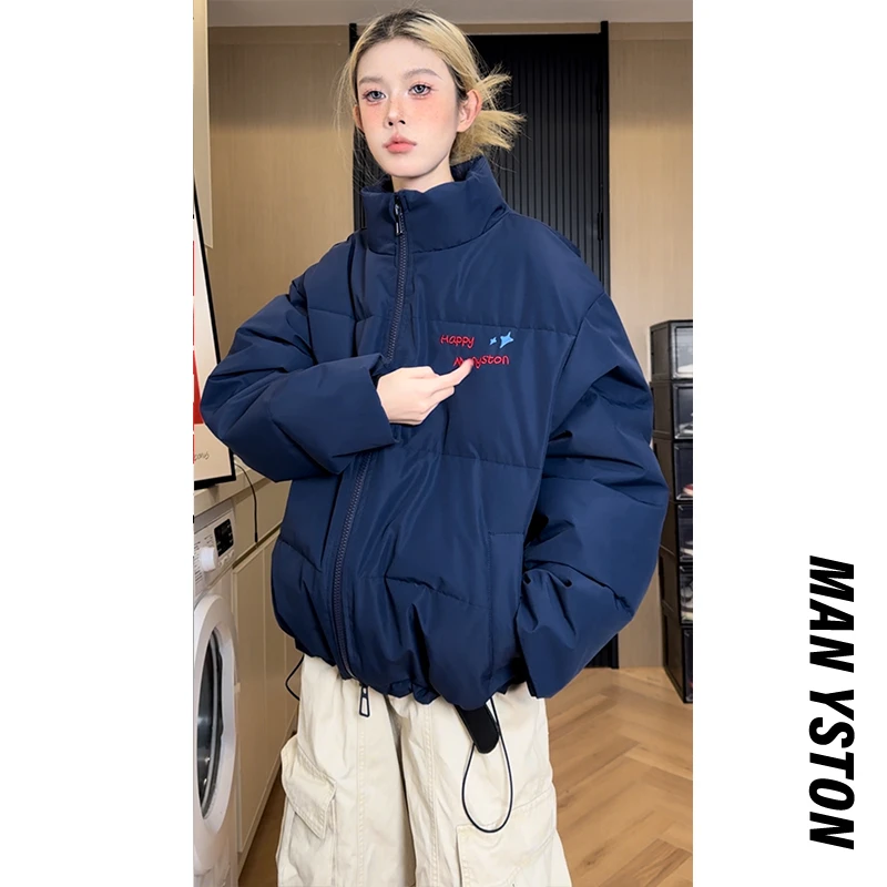 美式高街棉服休闲冬季保暖棉袄防寒服外套情侣面包服棉衣百搭宽松