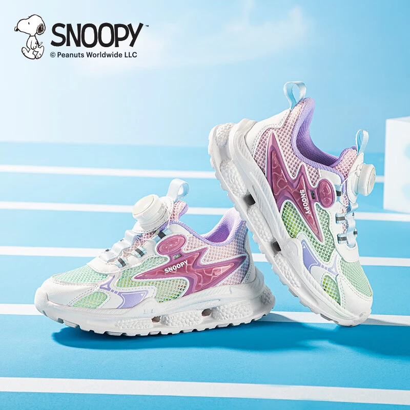 童鞋单网鞋中小童旋转扣缓震夏季款跑步鞋史努比运动儿童耐磨透气