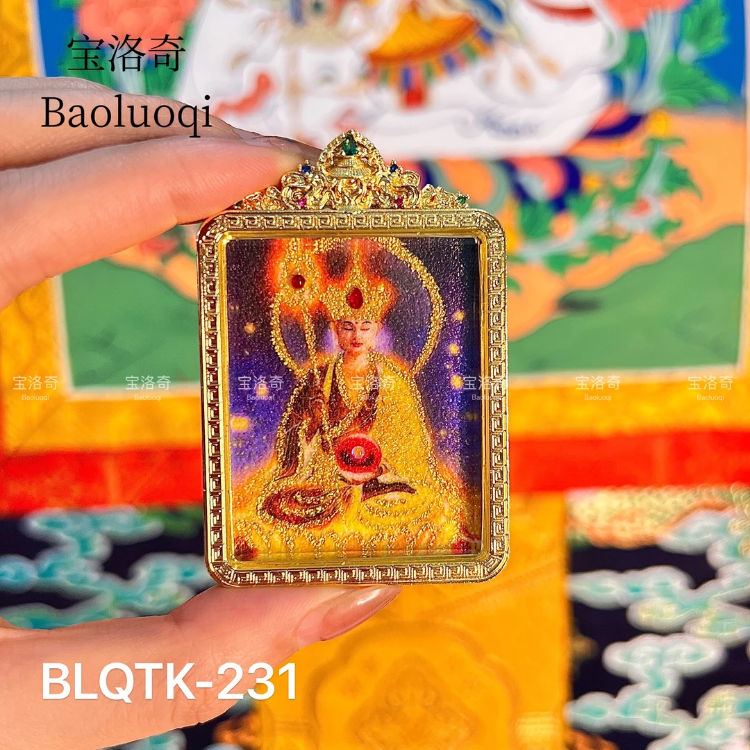 宝洛奇 BLQTK-231 尊版金身紫气红钵大愿地藏沃佛双面手工砂唐卡
