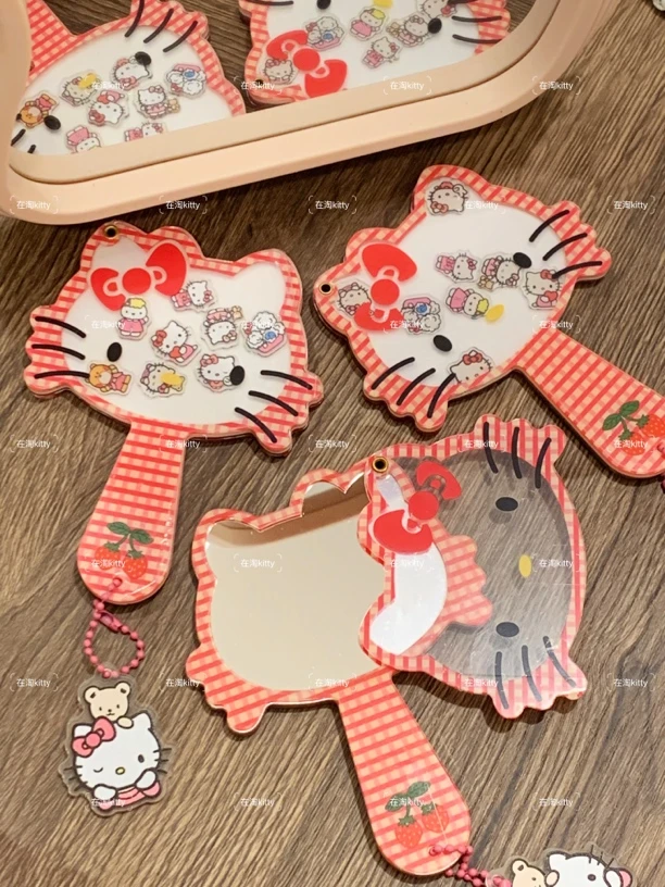hellokitty摇摇乐手持镜子可爱梳妆镜便携小镜子