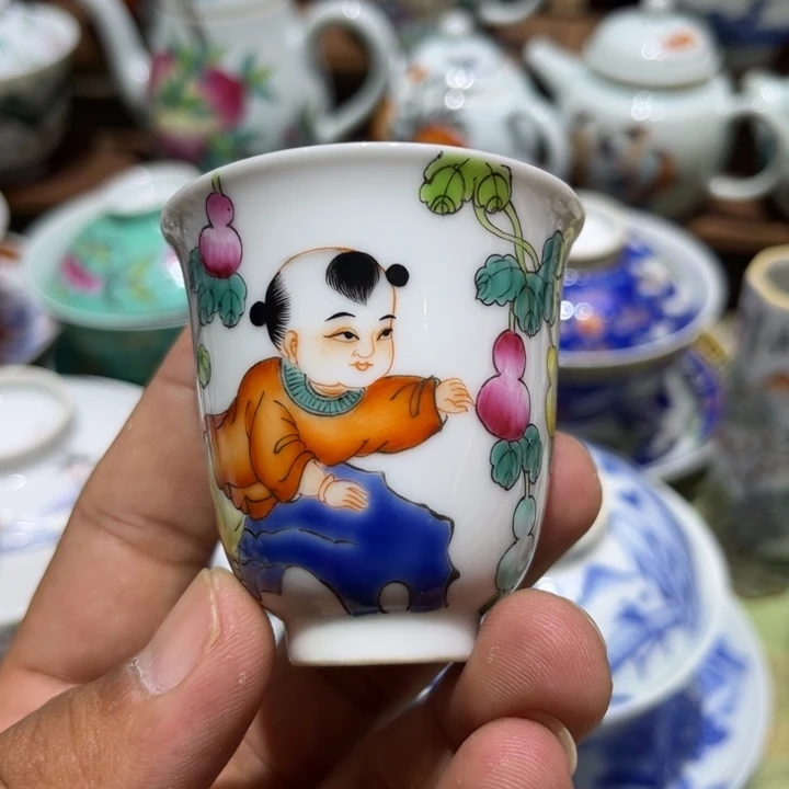纯手绘精品盖碗杯