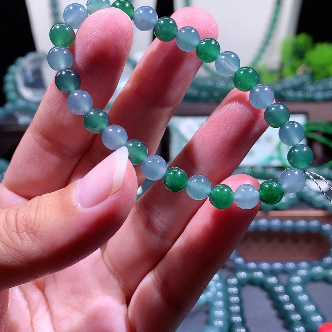 翡翠未镶嵌手链天然a货翡翠手串6.5