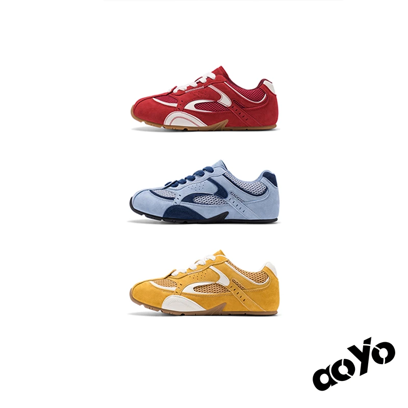 aoyo逐速薄底赛车鞋新款德训鞋低帮拼色潮鞋2025秋季情侣休闲板鞋