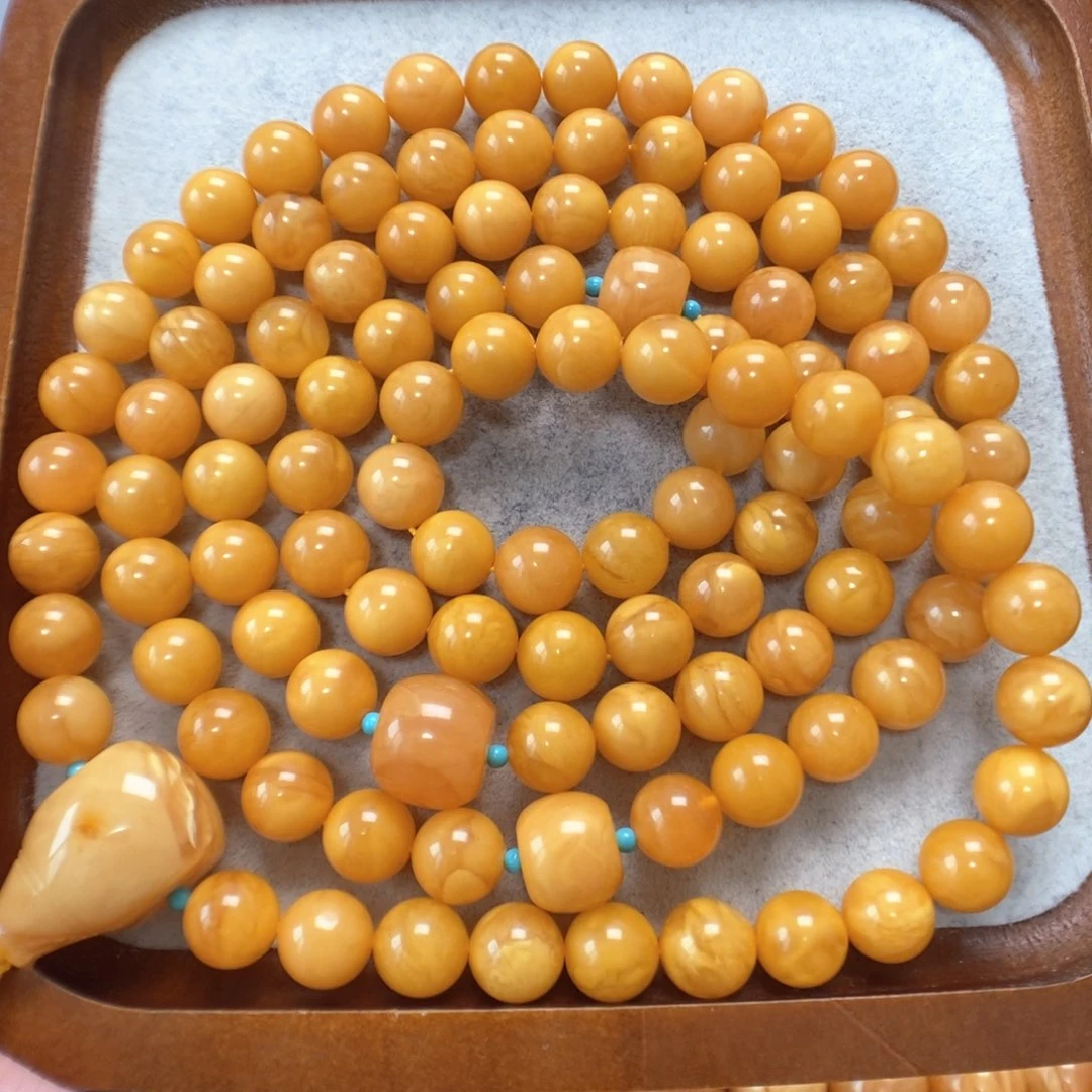 蜜蜡未镶嵌项链108