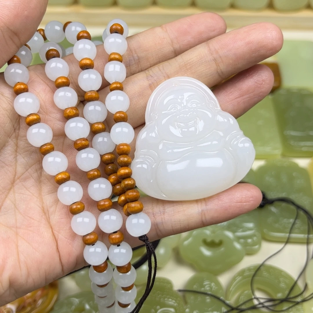 大号双面白色大肚佛