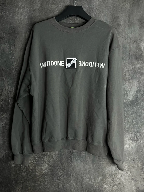 全新未使用 WE11 DONE M码*1/方块徽章镜像卫衣/03638