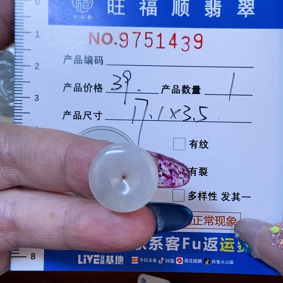 翡翠颈饰未镶嵌钱****士平安扣