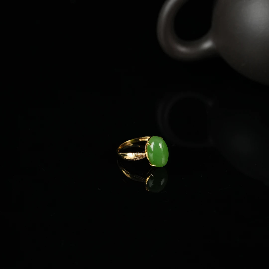 【云上叙】29 QJD10600076 18K金镶嵌和田玉戒指-多样性发其一