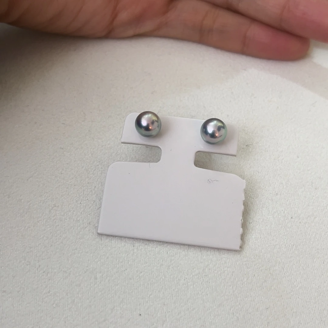 银S925镶嵌海水珍珠颈饰真多麻7.5