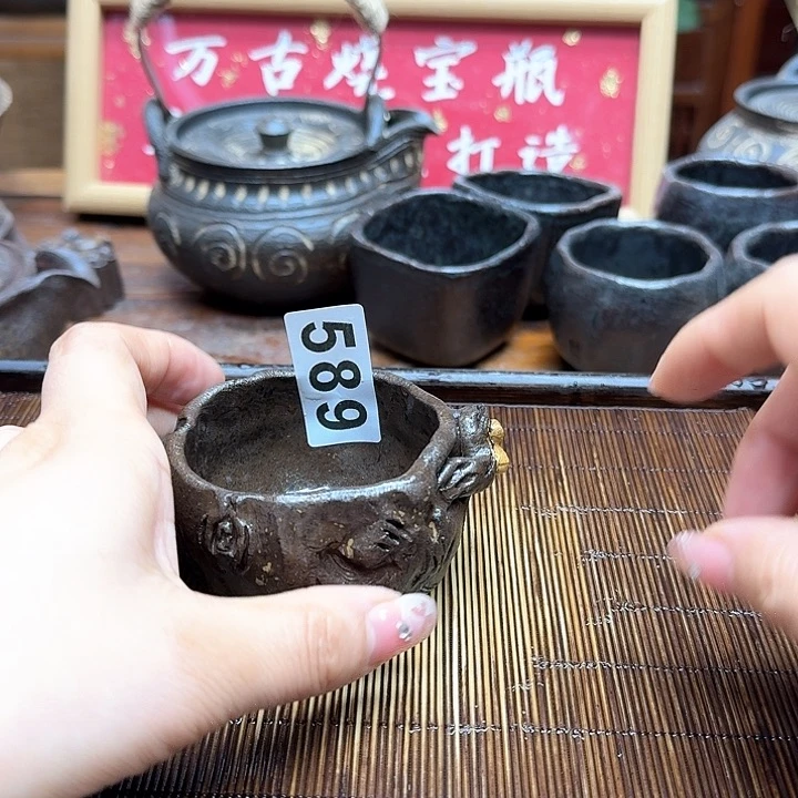 纯手工制作粗陶茶具