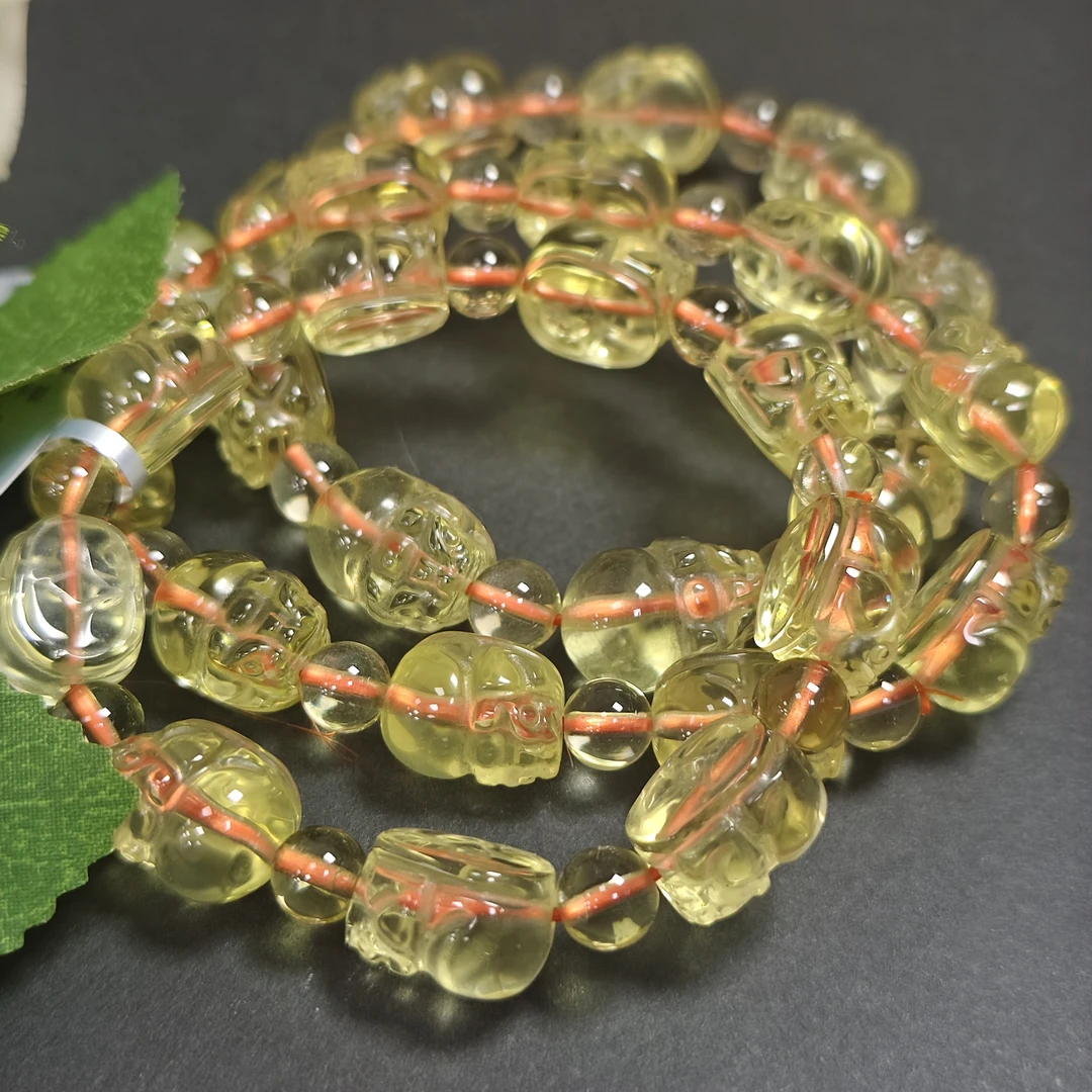 【书记甄选】天然黄水晶貔貅单圈手链  多样性发一件  6786XZ