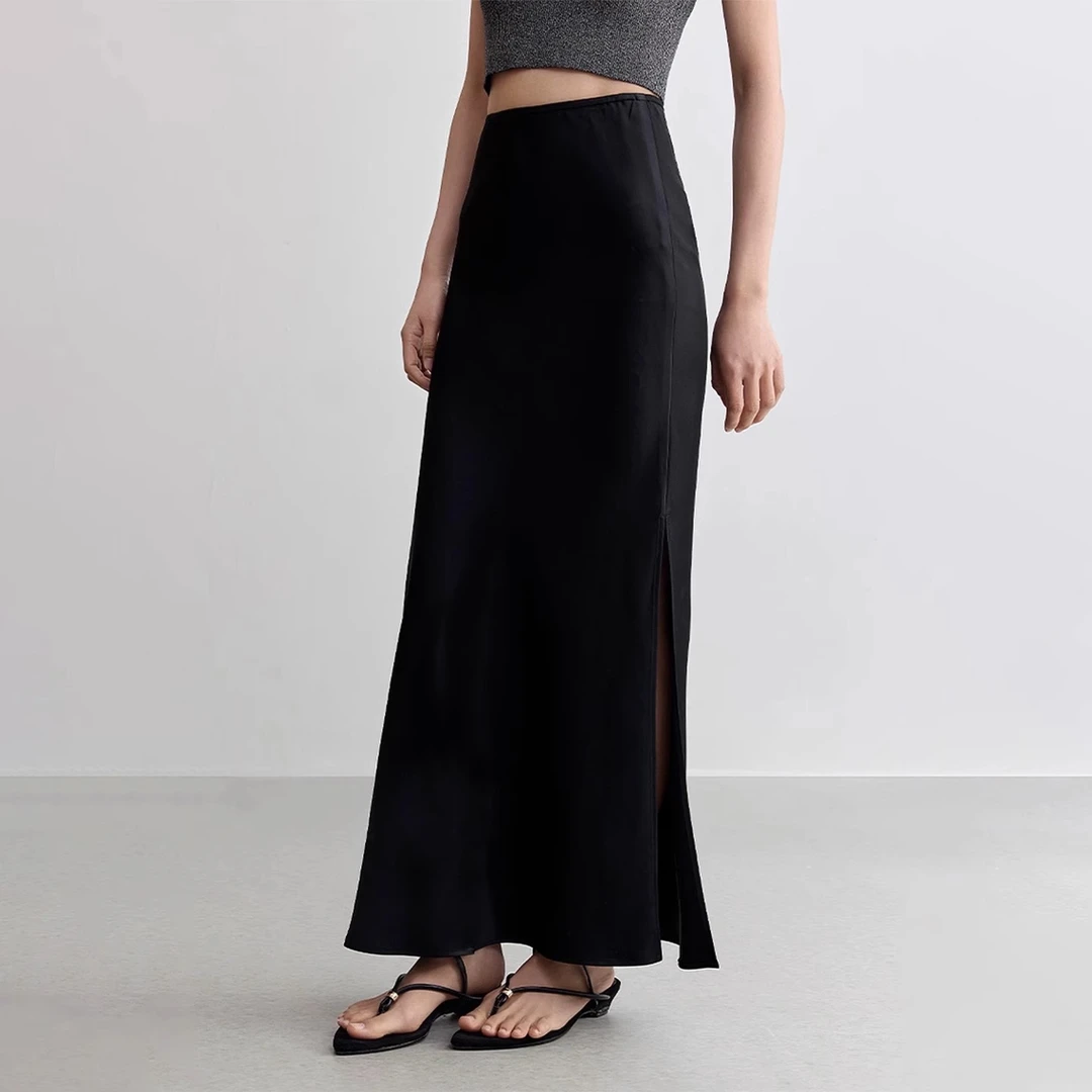 梨形身材小个子开叉包臀鱼尾裙女夏季薄款高腰垂感显瘦百搭半身裙