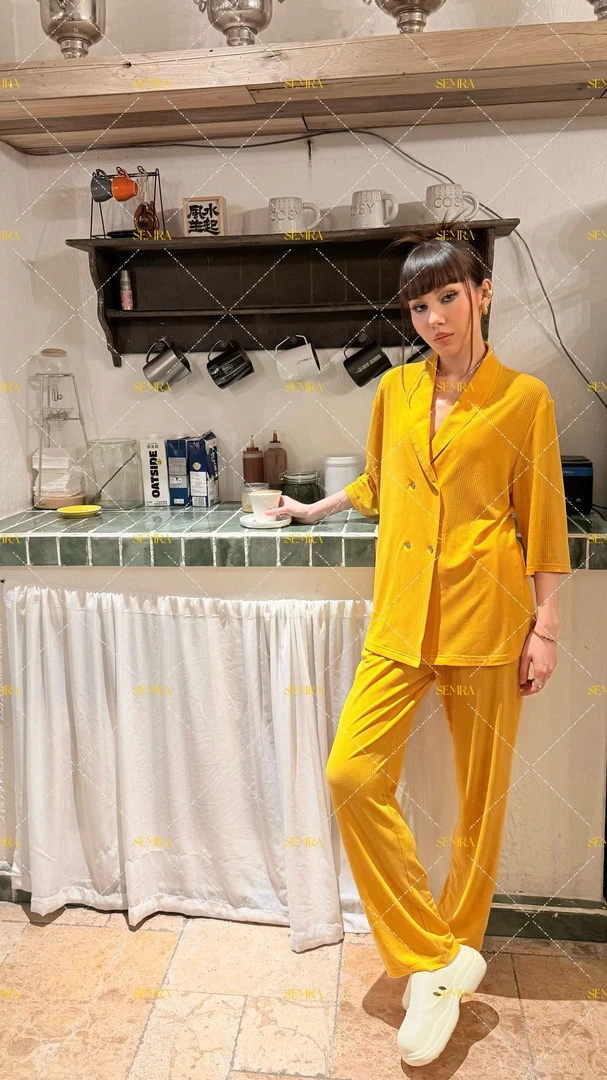 SEMRA/瑟穆菈2025款女家居服莫代尔糖果系列休闲两件套装睡衣宽松